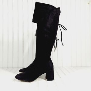 Steve Madden Osana Over the Knee Faux Suede Heeled Boots A592